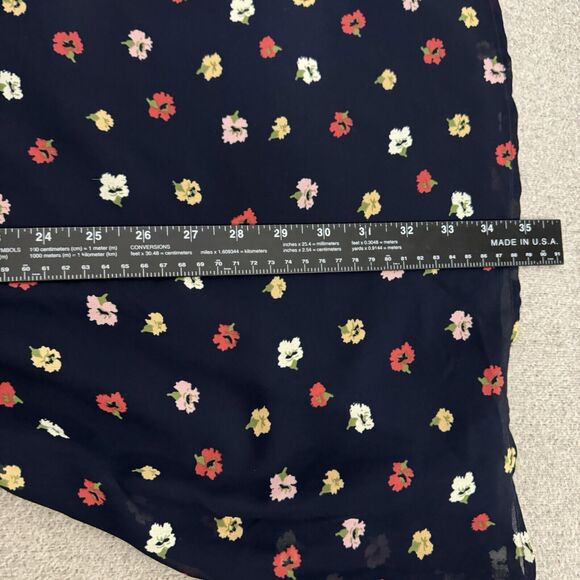 Madewell Babydoll Dress 10 Floral Navy Mini Ruffle Surplice Sleeveless Coquette - Picture 9 of 9